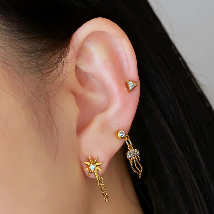 ボディピアス body pierce 20G 軟骨 かわいい おしゃれ チェーン