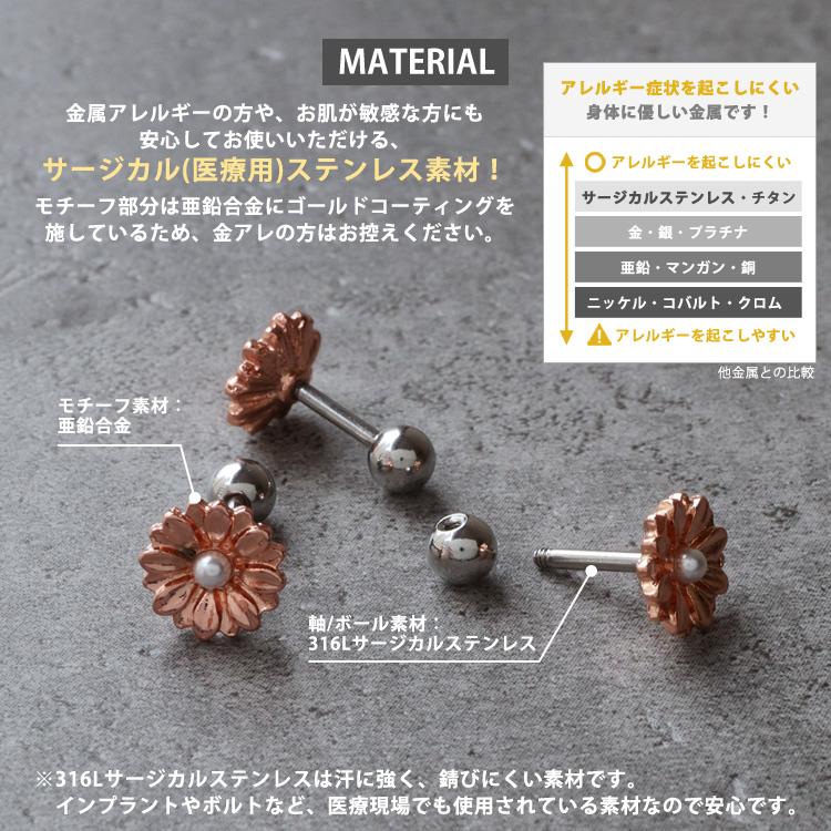 ボディピアス Soeur de Nana お花モチーフのローズゴールドデイジー