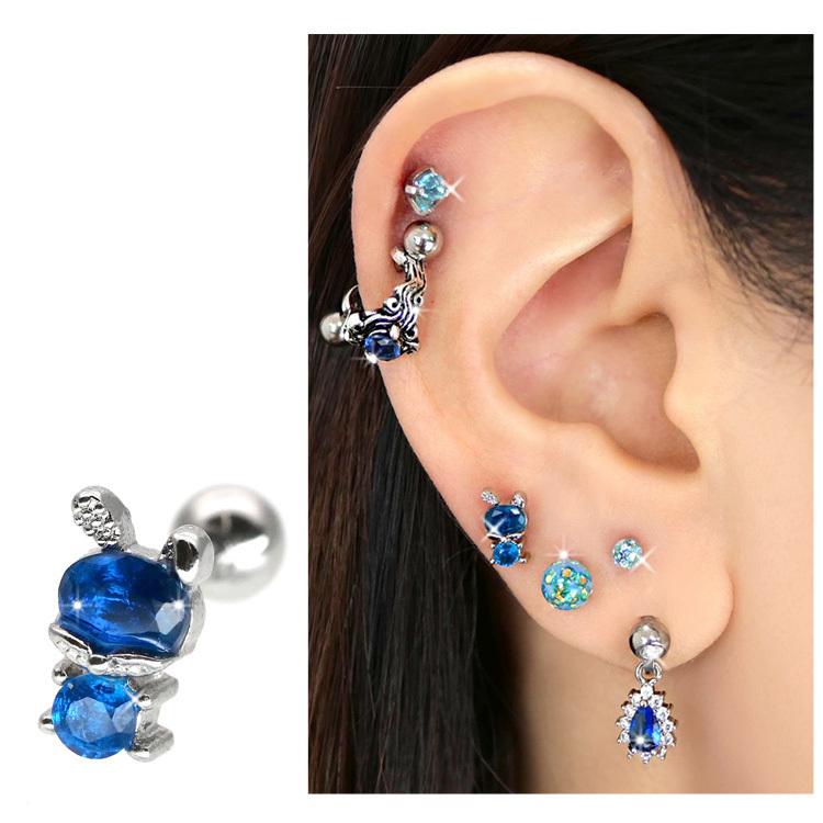 ボディピアス Soeur de Nana ブルージュエルラビットバーベル 16G