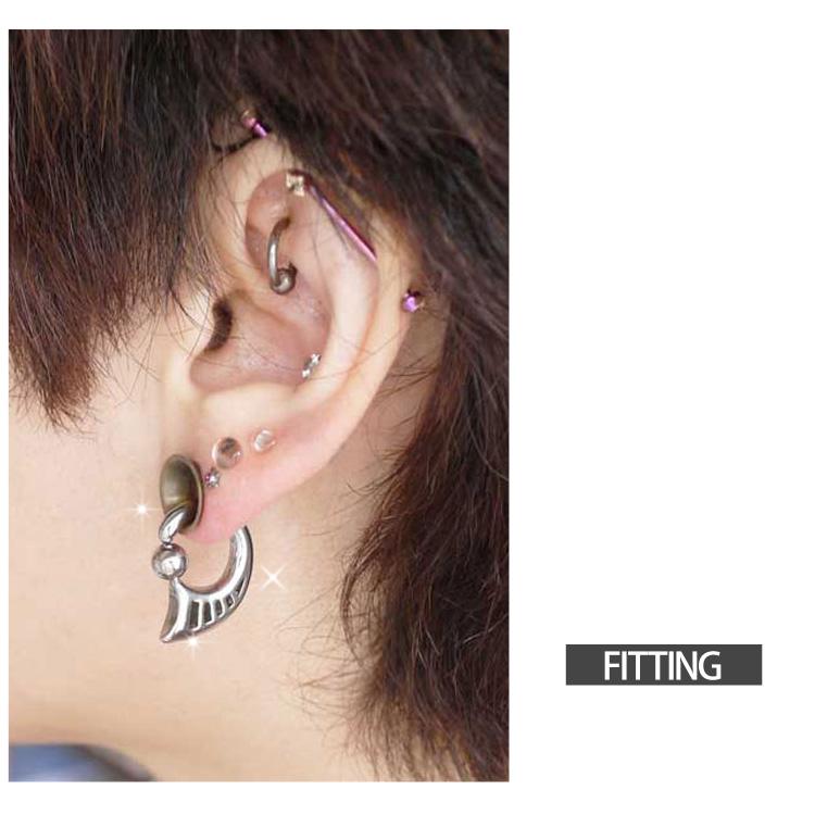 ボディピアス　アトランティス シーホース ボディピアス オーガニックホーン スカルファング 8G 6G 4G 2G