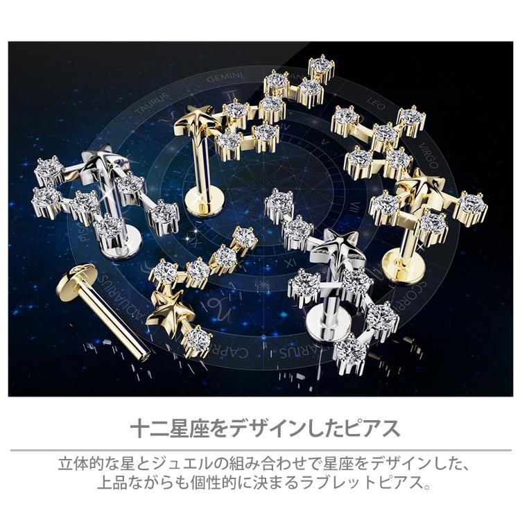 じゃれねこ『9月☆32 ピアス×星座』現品のみ★ ボディピアス ピアス 18G 16G 軟骨ピアス トラガス 星座ピアス 十二