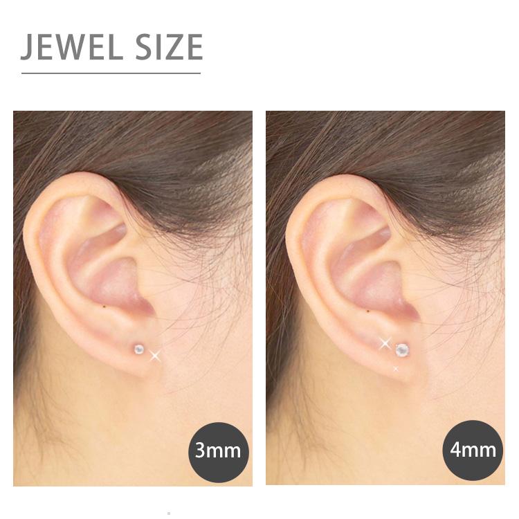 ボディピアス 軟骨ピアス 16g 18g 14g つけっぱなし 誕生石 天然石 6月