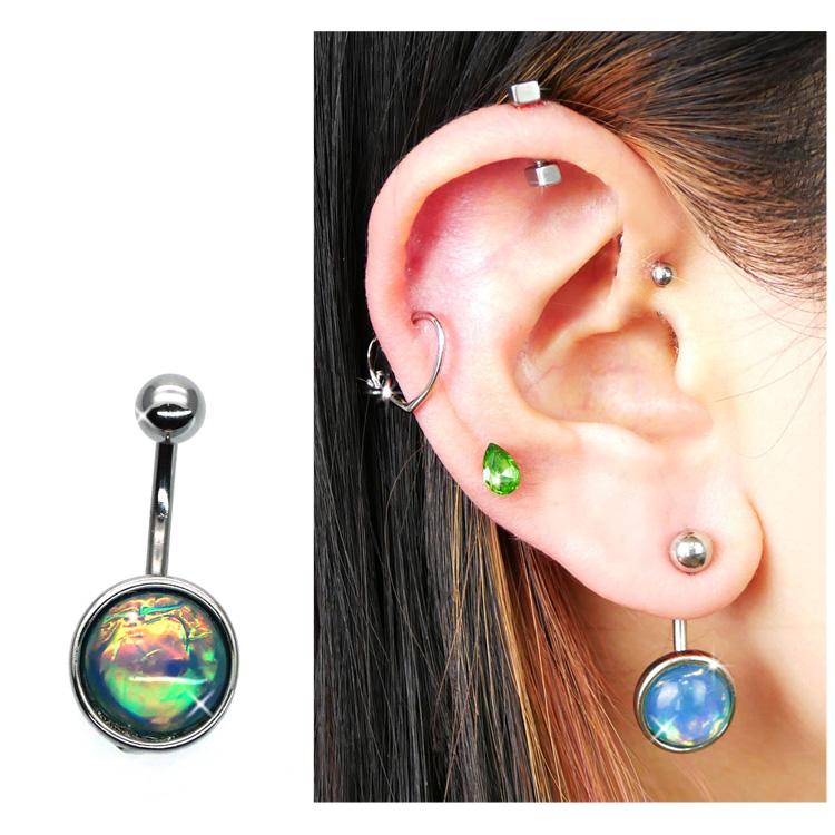 14G オパール　ボディーピアス LANIE HEART Daith body jewelry 16G K10YG #LJ18001P ハート ダイス