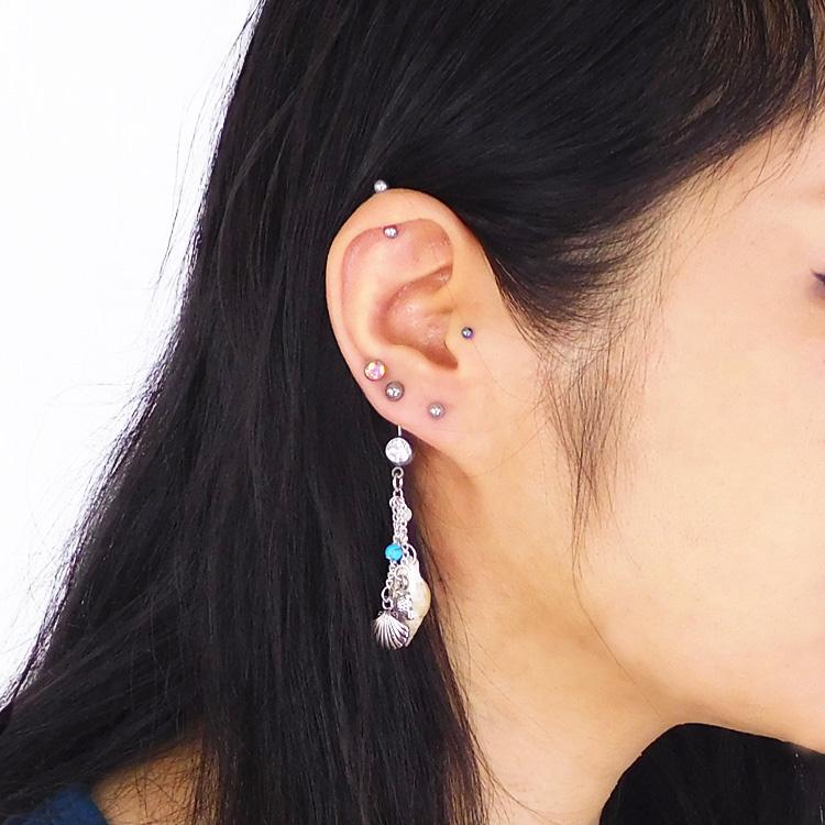 ボディピアス へそピアス 14G Soeur de Nana ビーチチャームネイブル