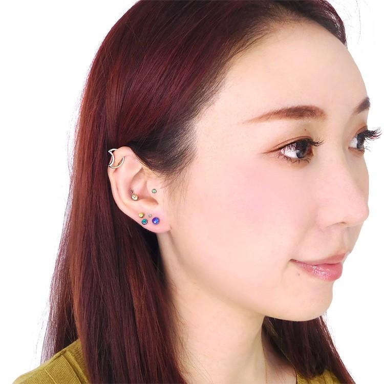 ボディピアス 18G 16G 14G ベゼルセットシンセティックオパール ボディピアス 18G 16G 14G ベゼルセットシンセティックオパール