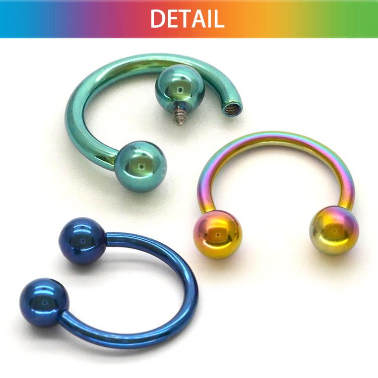 ボディピアス 16G チタン インターナルカラーチタンサーキュラー