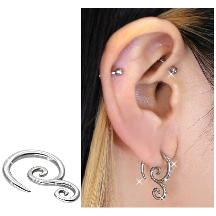ボディピアス 渦巻き模様のダブルスクロール 14G 12G 10G ボディー