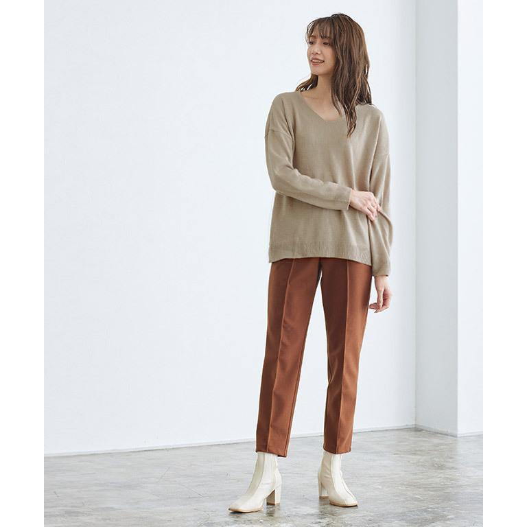 Sale ニット セーター Vネック オーバーサイズ オフィス 長袖 無地 白 黒 ピンク ベージュ 春 冬 レディース Md 002 Pierrot ピエロ 通販 Yahoo ショッピング