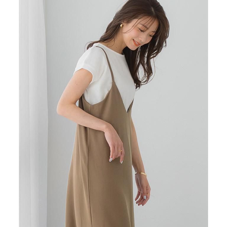 夏sale キャミワンピース Vネック ロング 無地 レディース リブ キャミ ワンピ Md B1812 Pierrot ピエロ 通販 Yahoo ショッピング