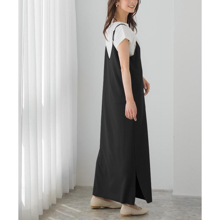 夏sale キャミワンピース Vネック ロング 無地 レディース リブ キャミ ワンピ Md B1812 Pierrot ピエロ 通販 Yahoo ショッピング