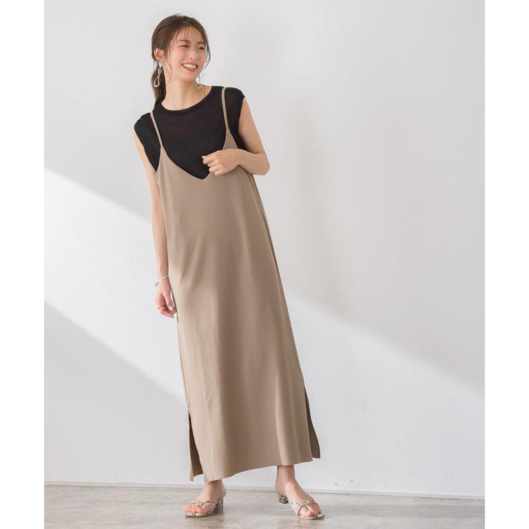 夏sale キャミワンピース Vネック ロング 無地 レディース リブ キャミ ワンピ Md B1812 Pierrot ピエロ 通販 Yahoo ショッピング