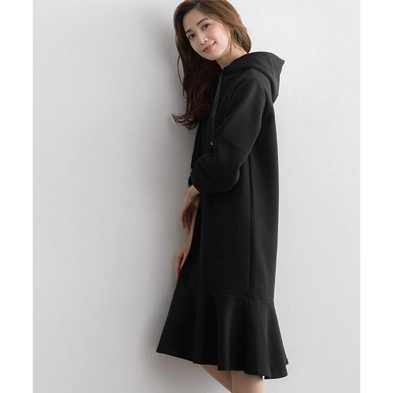 スウェットワンピース パーカーワンピース フレア ひざ下丈 レディース B1812 0313 Pierrot ピエロ 通販 Yahoo ショッピング