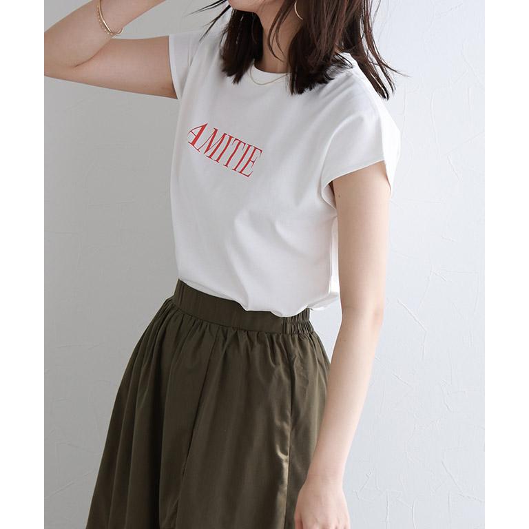 Tシャツ カットソー ロゴT フレンチスリーブ 体型カバー レディース MD｜pierrot-webshop｜19