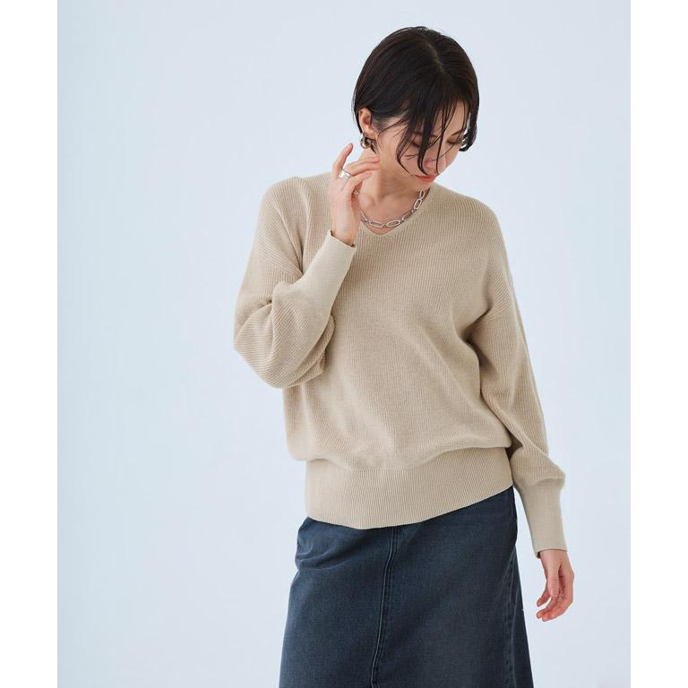 RASW ニット 綿100 Vネック ゆったり 長袖 コットン100 あすつく RASW ニット 綿100 Vネック ゆったり 長袖 コットン100 あすつく