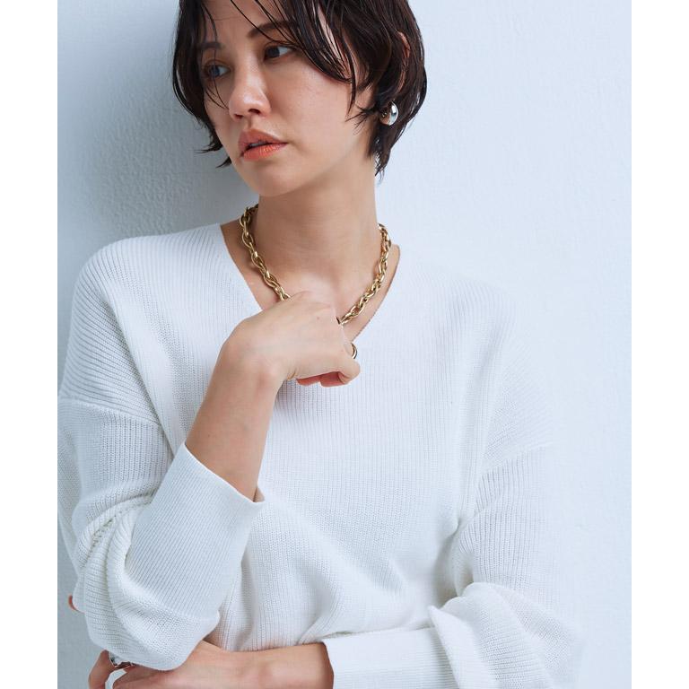 RASW ニット 綿100 Vネック ゆったり 長袖 コットン100 あすつく RASW ニット 綿100 Vネック ゆったり 長袖 コットン100 あすつく