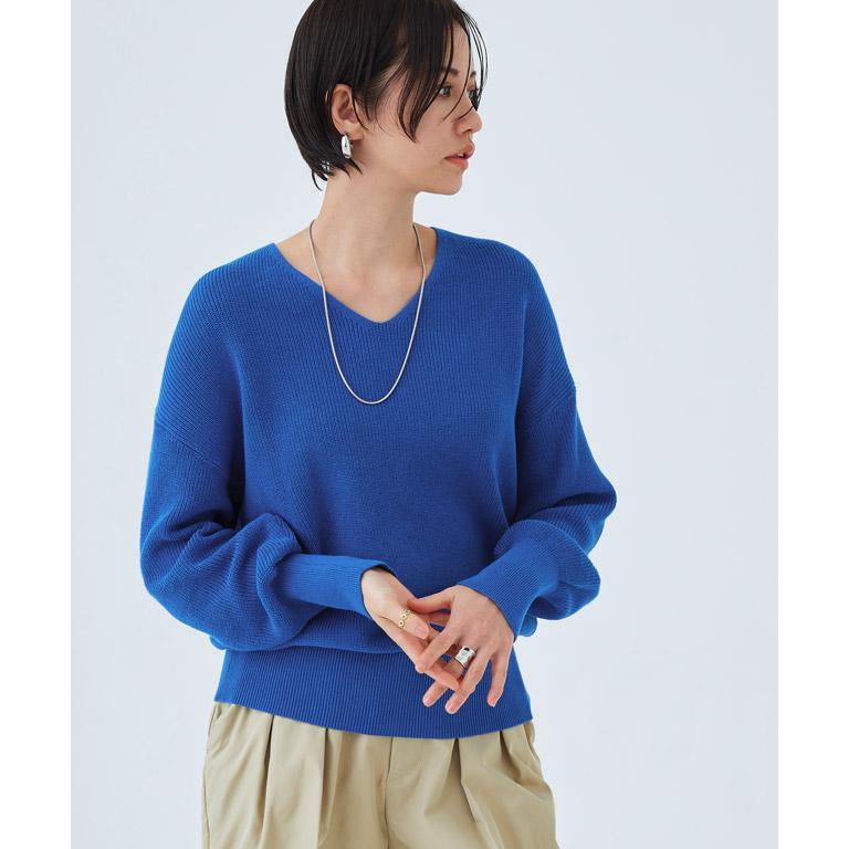 RASW ニット 綿100 Vネック ゆったり 長袖 コットン100 あすつく RASW ニット 綿100 Vネック ゆったり 長袖 コットン100 あすつく
