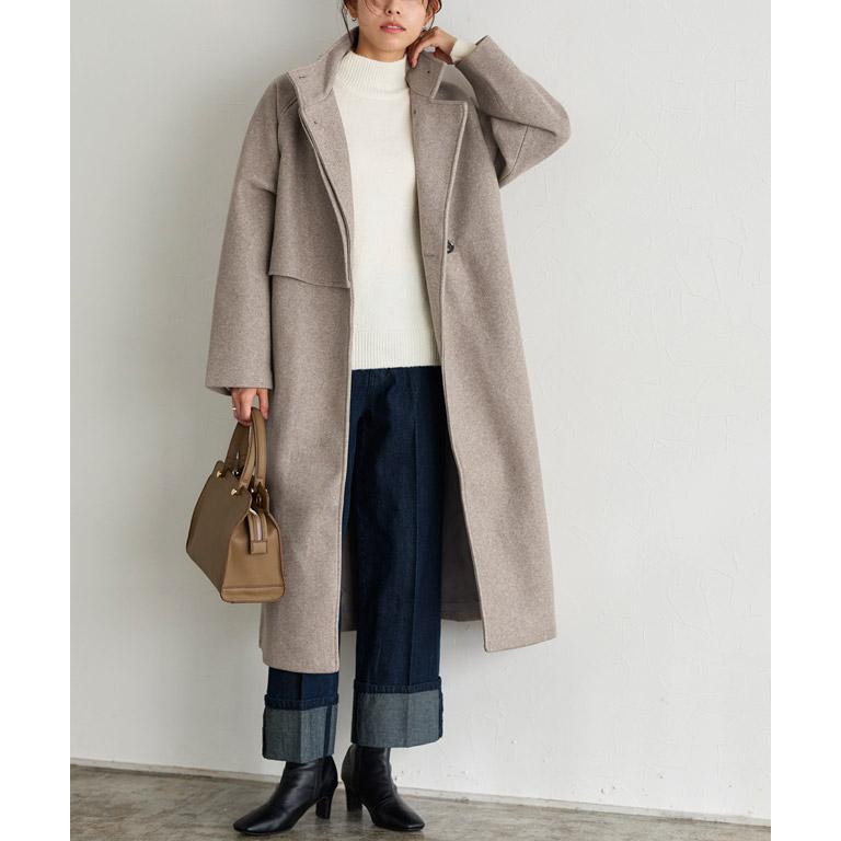 marvelous by Pierrot コート スタンドカラー メルトン 生地