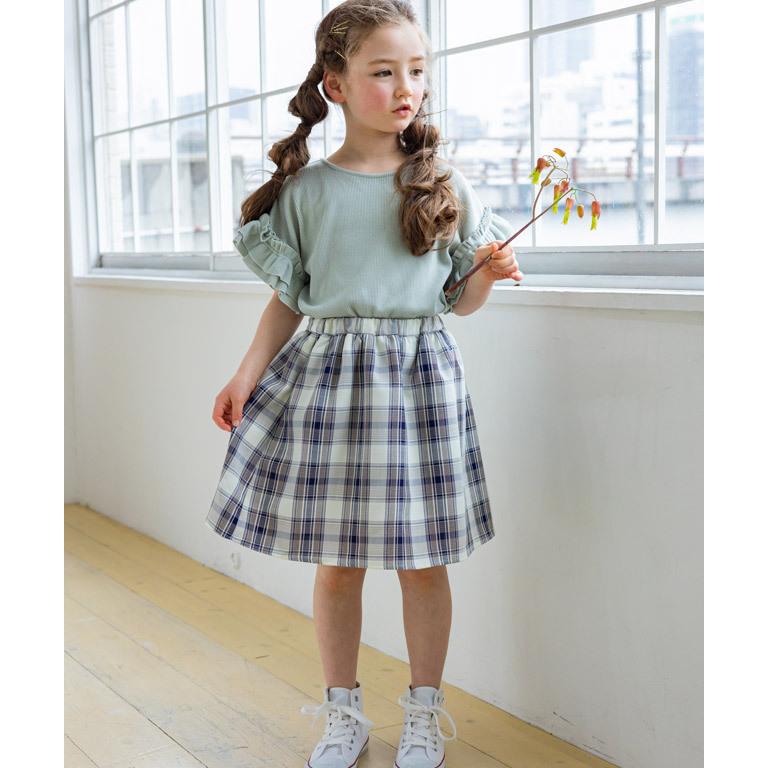 パンツ キッズ 子供服 チェック スカートパンツ スカート フレア 裏地 