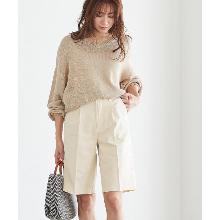アウトレットsale パンツ ハーフパンツ ショートパンツ 麻混 タック カジュアル セットアップ レディース Md Ks1911 Pierrot ピエロ 通販 Yahoo ショッピング
