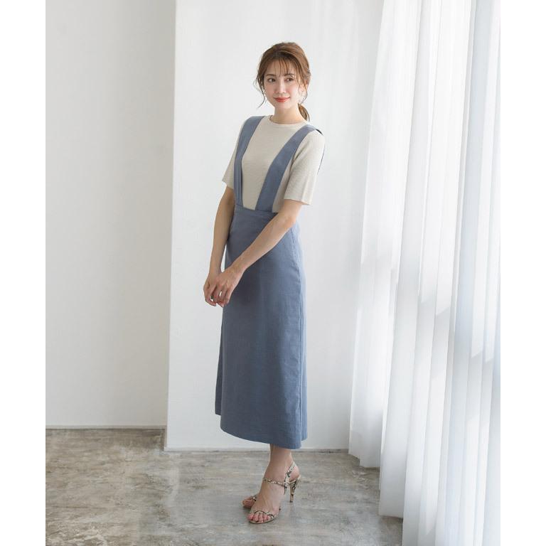 ジャンパースカート 麻混 2way オールインワン 綿混 ロングスカート レディース Ks1912 Pierrot ピエロ 通販 Yahoo ショッピング
