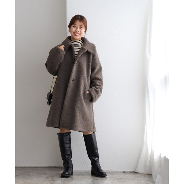 marvelous by Pierrot コート ステンカラー ボア Aライン