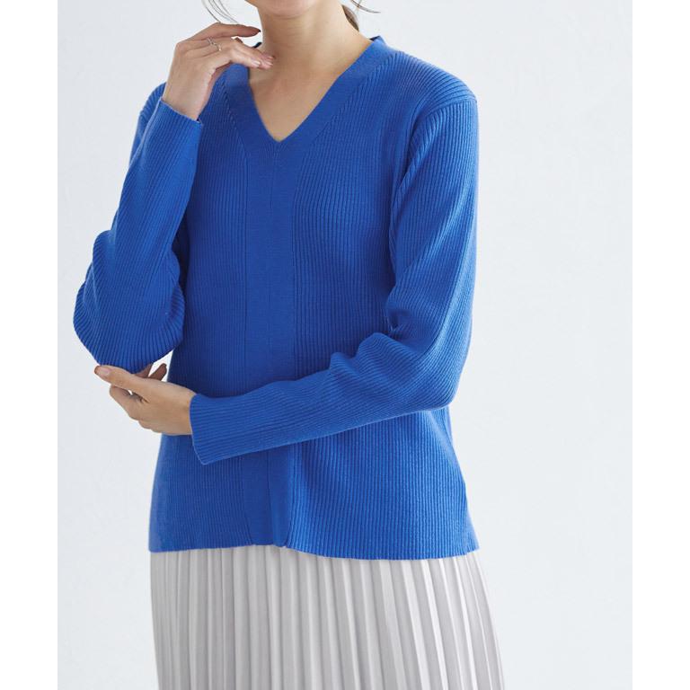 marvelous by Pierrot ニット 綿混 Vネック コットン セーター  