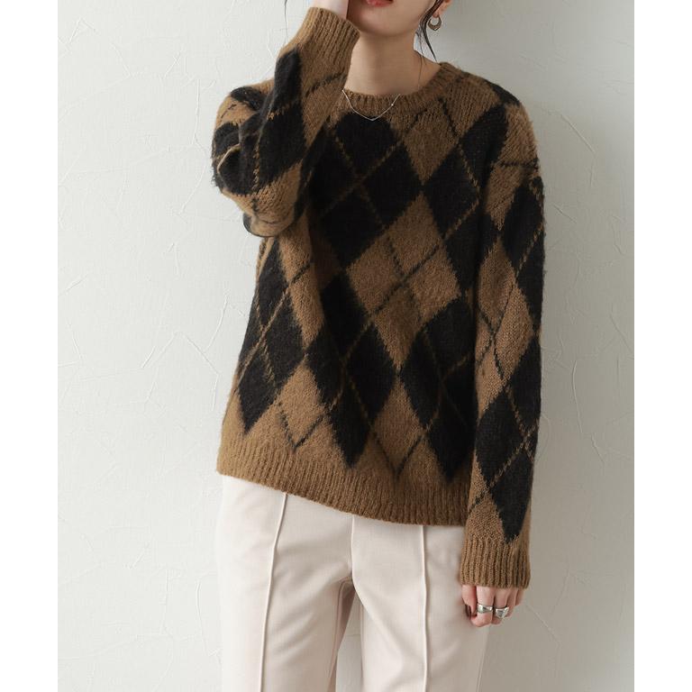 marvelous by Pierrot ニット アーガイル柄 モヘアタッチ