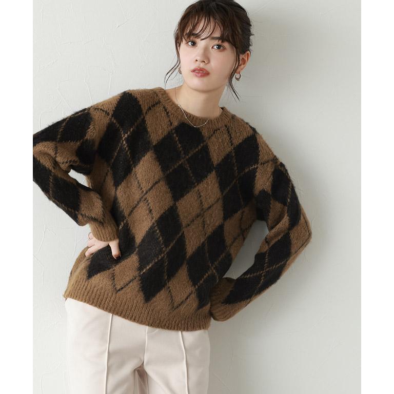 【新品タグ付】GOBI カシミヤ100% アーガイルセーター レディース 2XL 新品タグ付】GOBI カシミヤ100% アーガイルセーター レディース