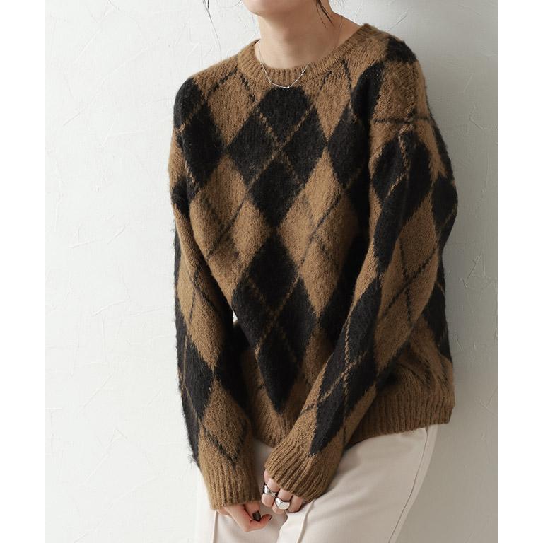 新品定価69300円　アルチビオ　リス柄カシミヤ100%ニット 婦人綿カシミヤクルーセーター （ニット・セーター）｜FUKUZO