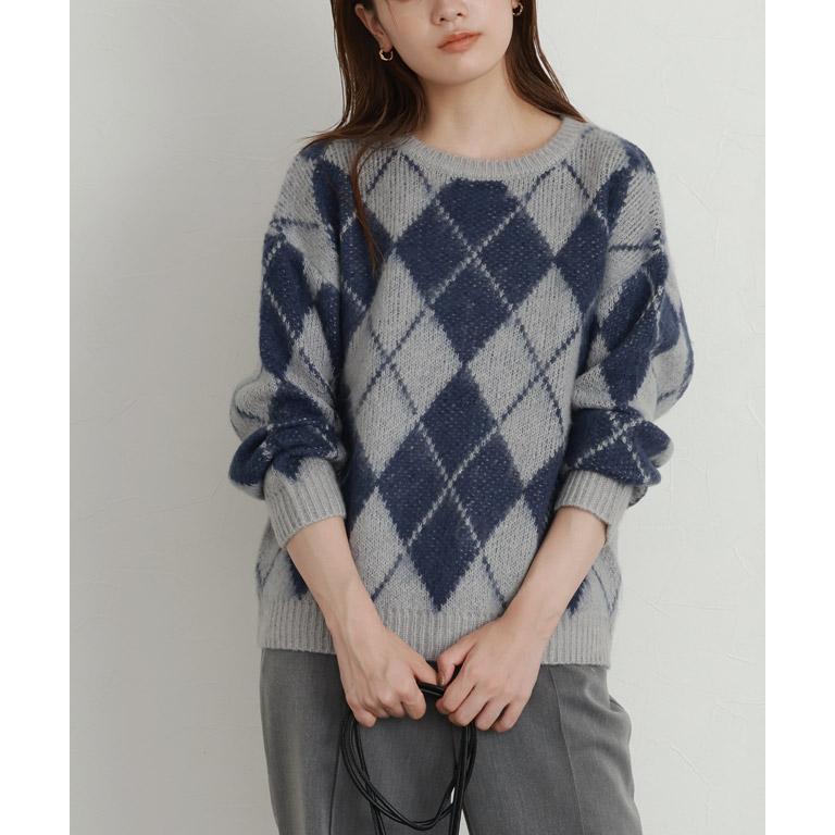 marvelous by Pierrot ニット アーガイル柄 モヘアタッチ