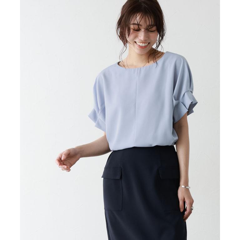 croth&cross リネンブラウス リネン無地 裾二段フリル前開本貝釦ブラウス ub27-0928 | ubasoku