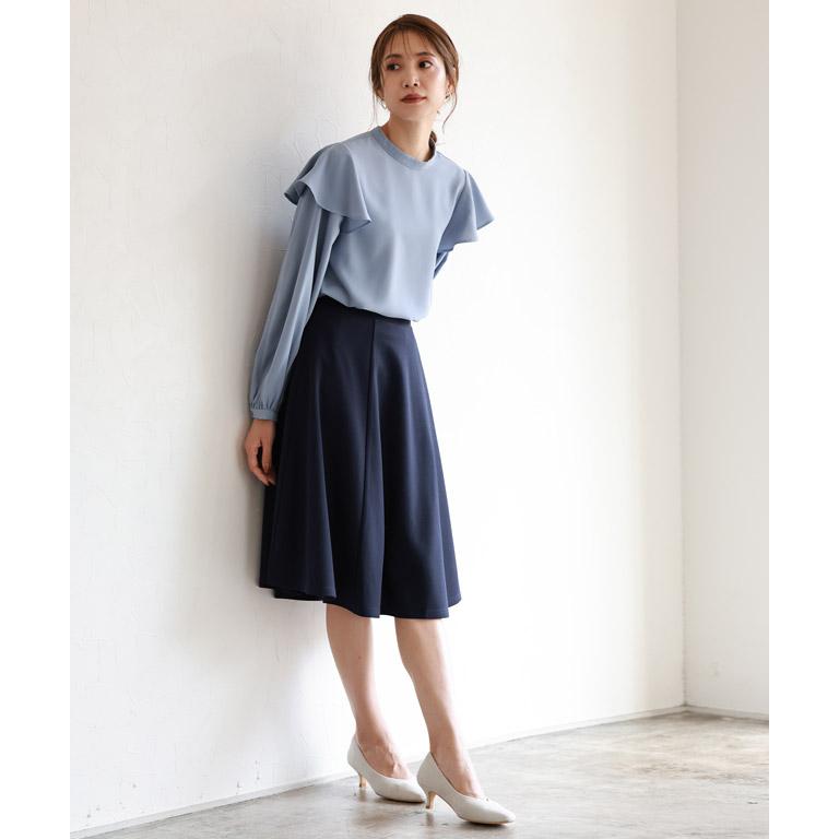 PLEATS PLEASE ネイビー フレアスカート サイズ3 2丈から選べるフレアスカート 2丈 フレア[品番：PRTW0000635