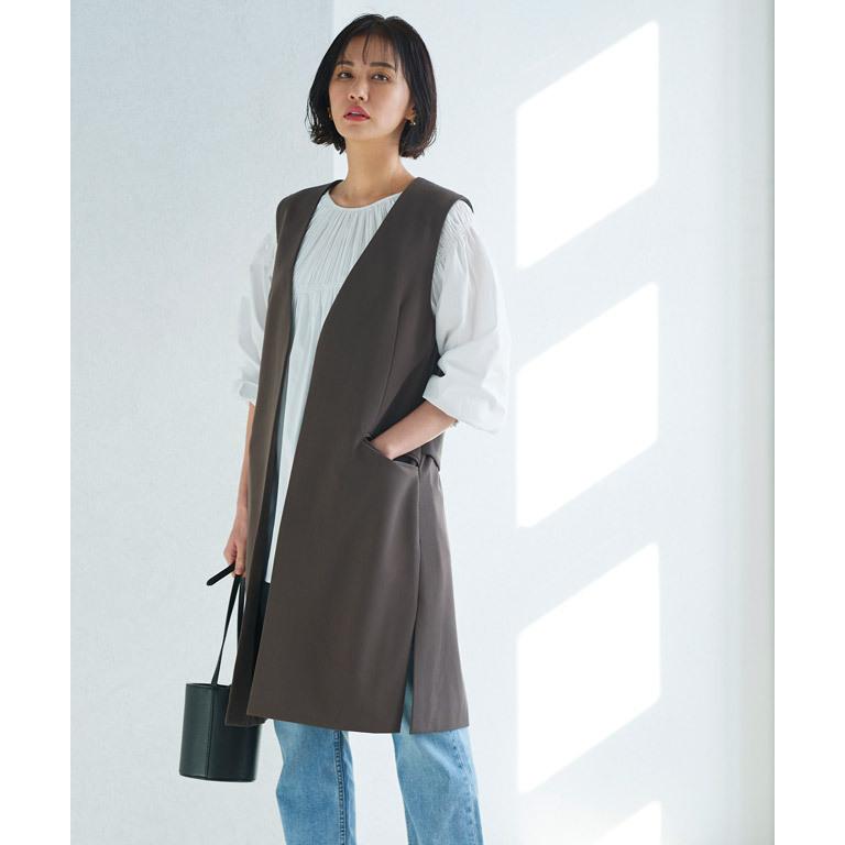タグなし新品ホワイトロングジレ ノーカラーロングジレ | AND ON JIONE STORE（アンドオン）ジオン商事