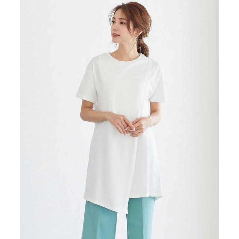 Tシャツ 半袖 綿100 コットン100 アシンメトリー レディース MD｜pierrot-webshop｜14