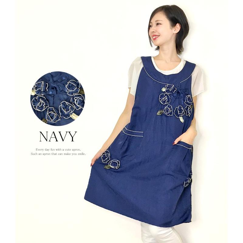 エプロン ワンピース フリル 撥水加工 チュニック かぶる 袖なし 花モチーフ モチーフ フラワー プレゼント ギフト メール便可 De Apron 9385 Cofuri コフリ 通販 Yahoo ショッピング