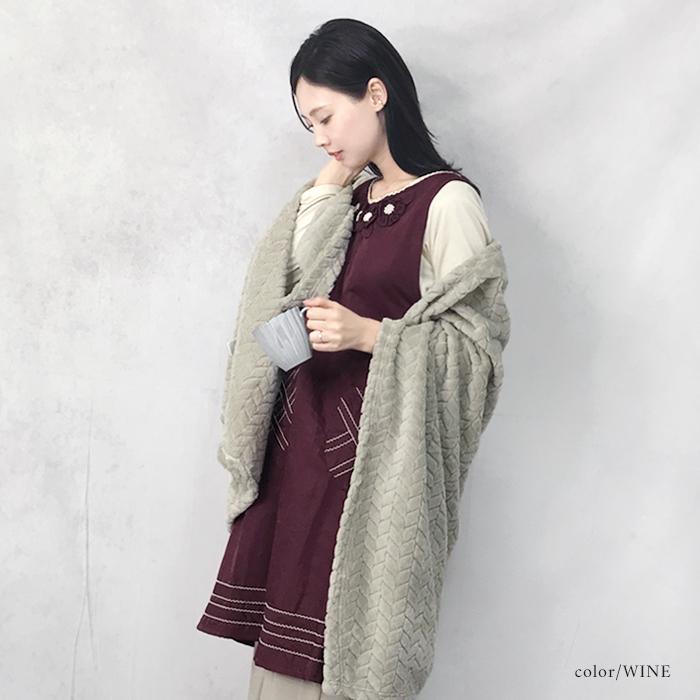 エプロン おしゃれ かぶるだけ かぶり 花モチーフ フラワー 撥水加工