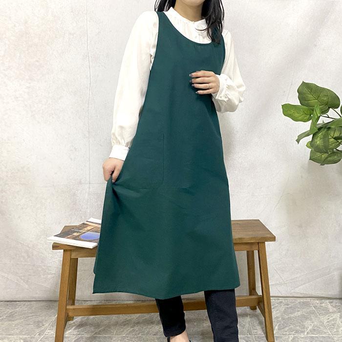 エプロン おしゃれ 保育士 ドレス タブリエ ロング インド綿