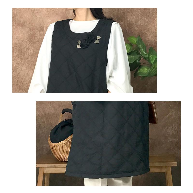 エプロン おしゃれ 保育士 かぶり かぶるだけ 花モチーフ 撥水加工