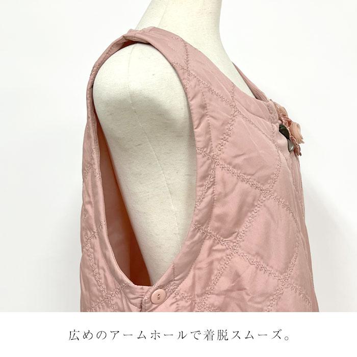 エプロン かぶるだけ おしゃれ 保育士 かぶり 花モチーフ 撥水加工