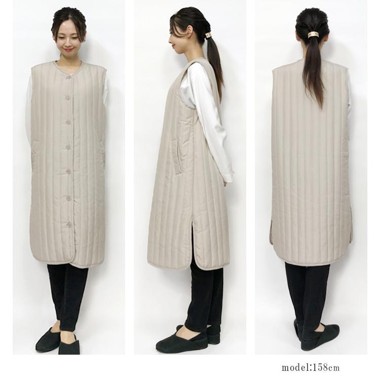 エプロン おしゃれ 保育士 キルティング 暖かい あったかい ロング丈