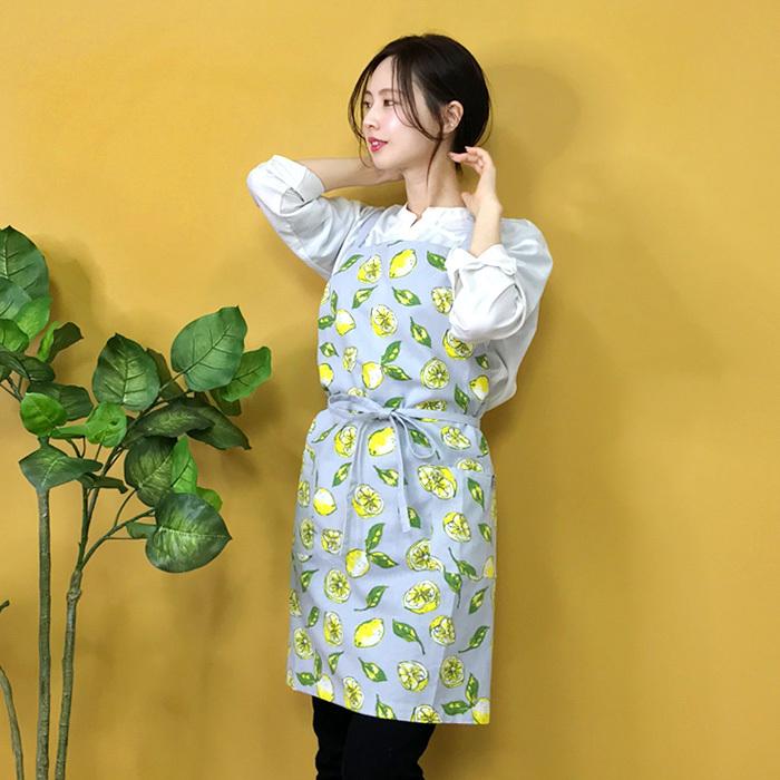 エプロン おしゃれ 保育士 アグリューム レモン かわいい クロス
