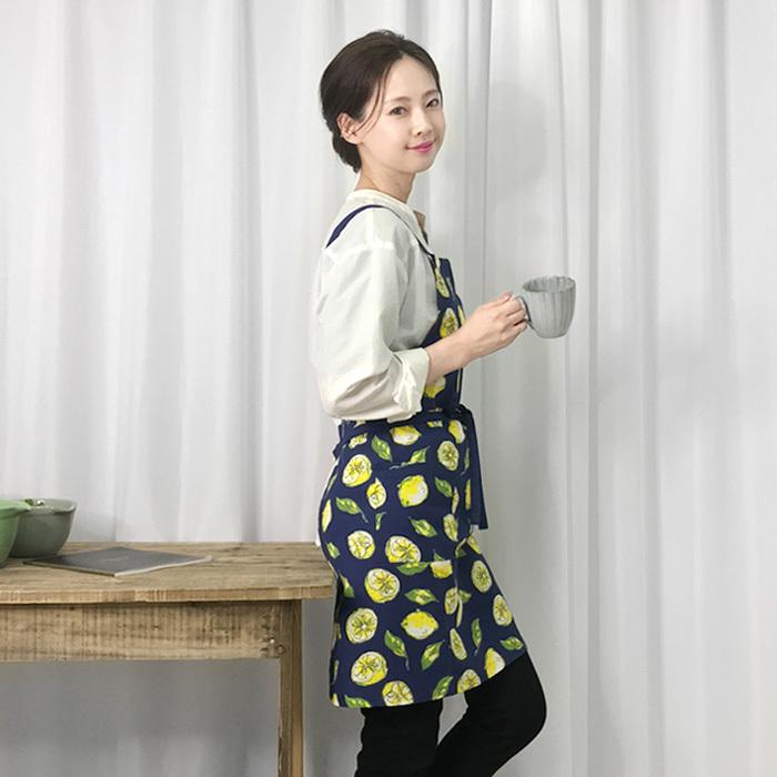 エプロン おしゃれ 保育士 アグリューム レモン かわいい クロス