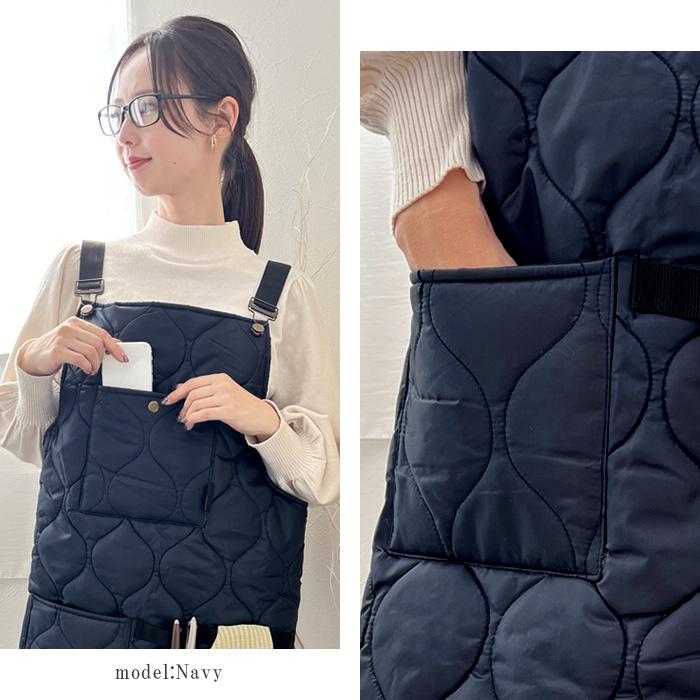 エプロン おしゃれ 保育士 レディース キルティング 保温 暖かい