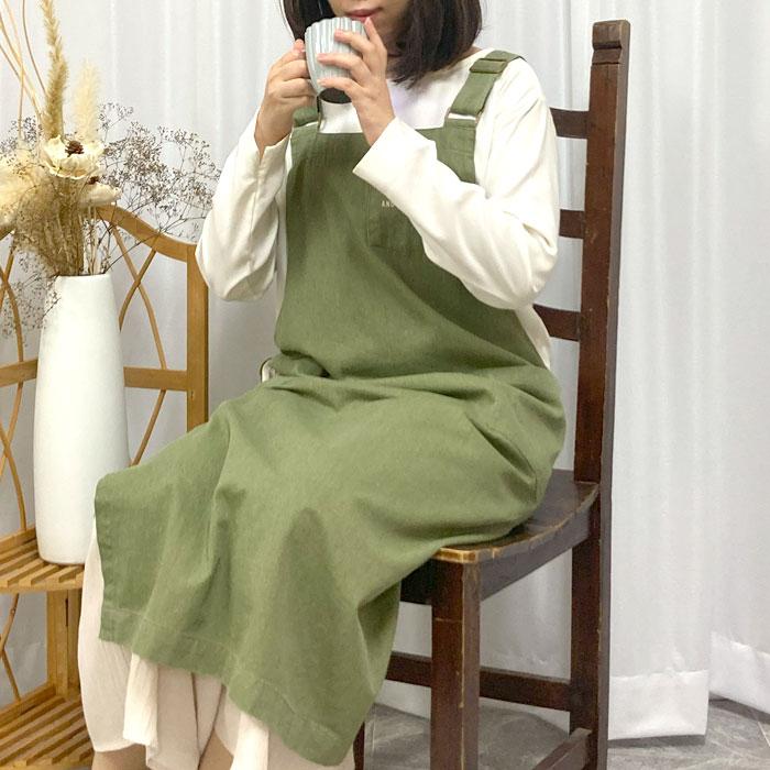エプロン かぶるだけ おしゃれ 保育士 ロング丈 ワンピース レディース