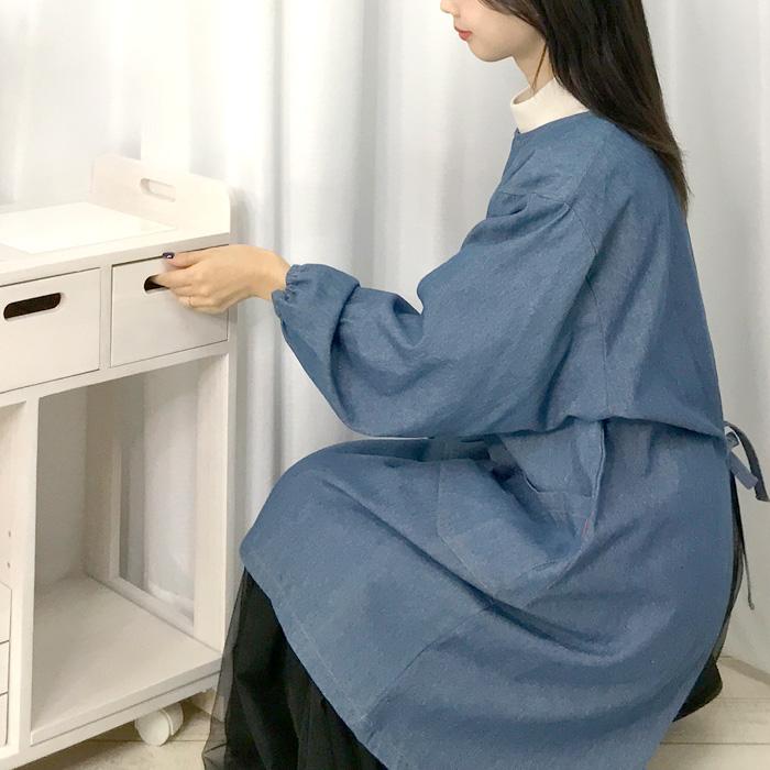 エプロン 割烹着 おしゃれ かぶるだけ 保育士 かぶり ワンピース