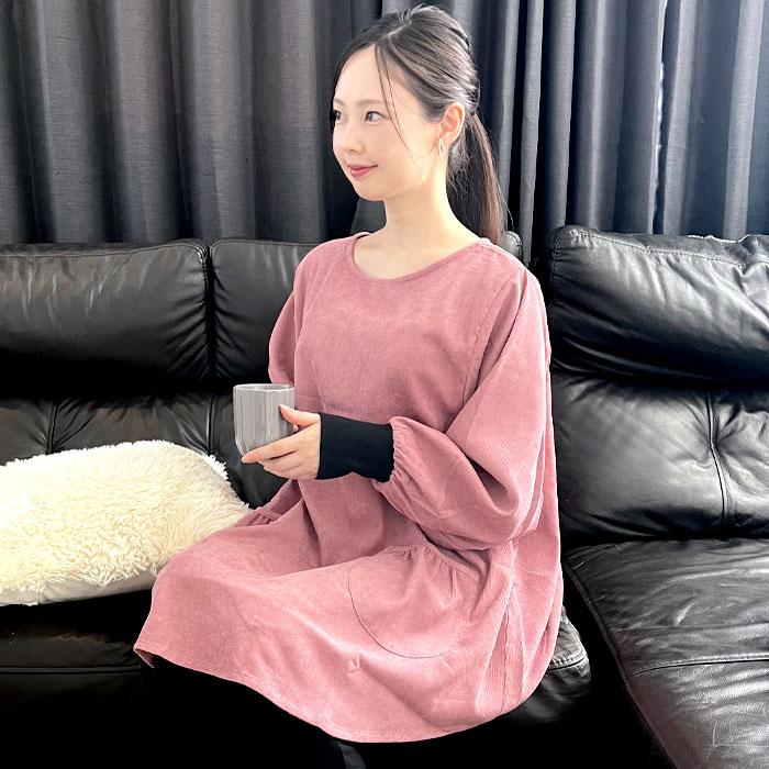 エプロン かぶるだけ 割烹着 おしゃれ 保育士 かっぽう着 コーディロイ