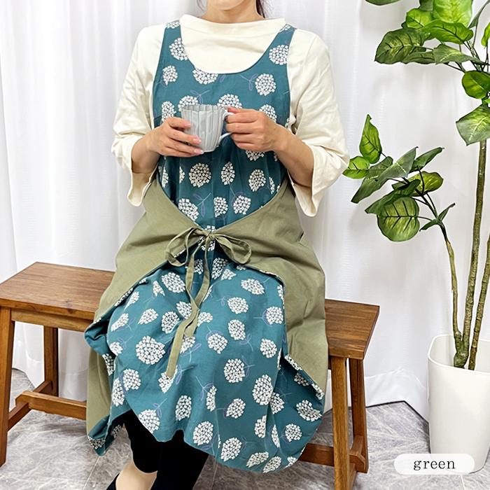 エプロン おしゃれ 保育士 タブリエ ワンピース 2way リバーシブル