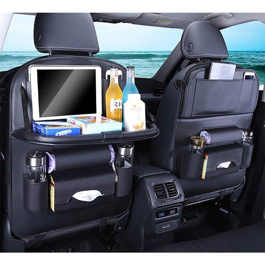 豊富なギフト 車 バックシート 収納 ポケット シートバックポケット テーブル ドリンクホルダー 後部座席用 合皮レザー 車載ポケット 多機能 Materialworldblog Com