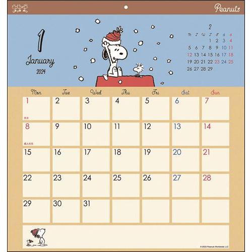 【おまけCL付】スヌーピー スクエア 2024年カレンダー 24CL-0070｜pigeon-cd｜02