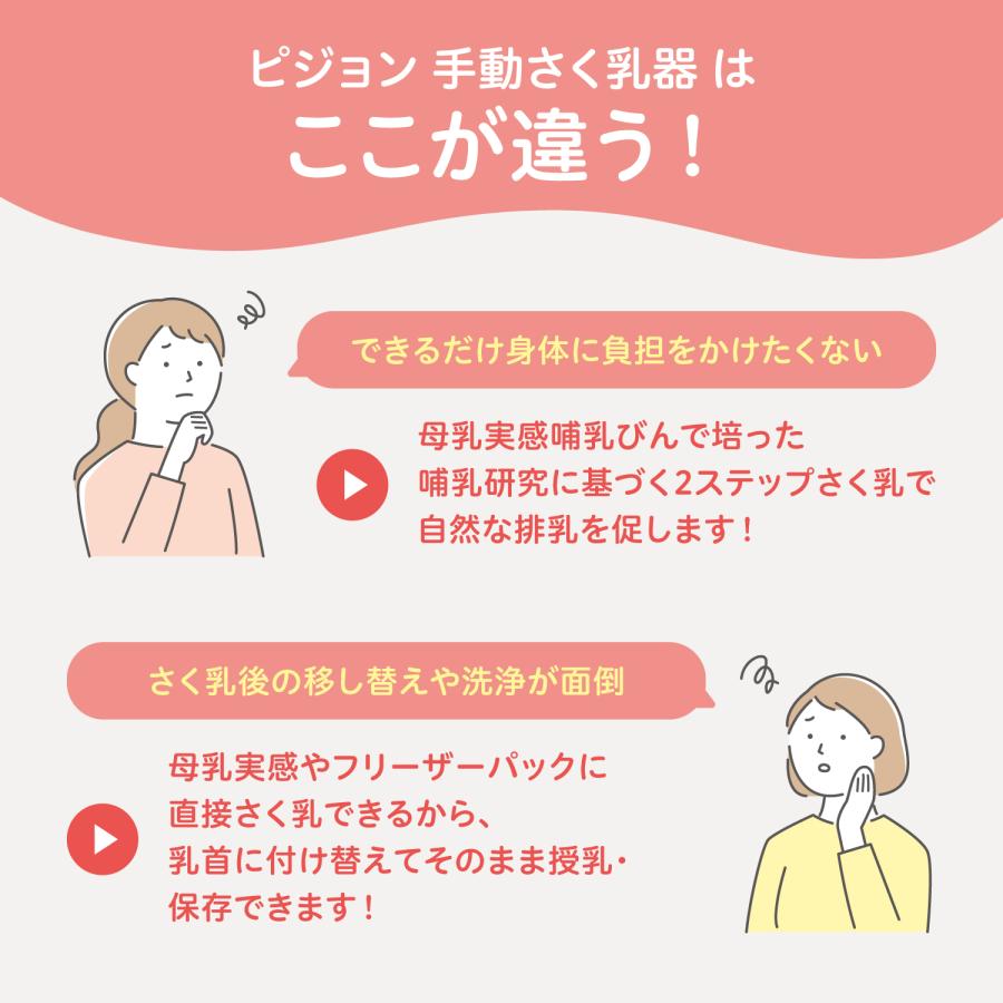 はじめてさく乳セット（手動） 0ヵ月〜 母乳アシスト さく乳 授乳用品 母乳フリーザーパック 搾乳器 搾乳機 母乳 育児 ピジョン pigeonの画像